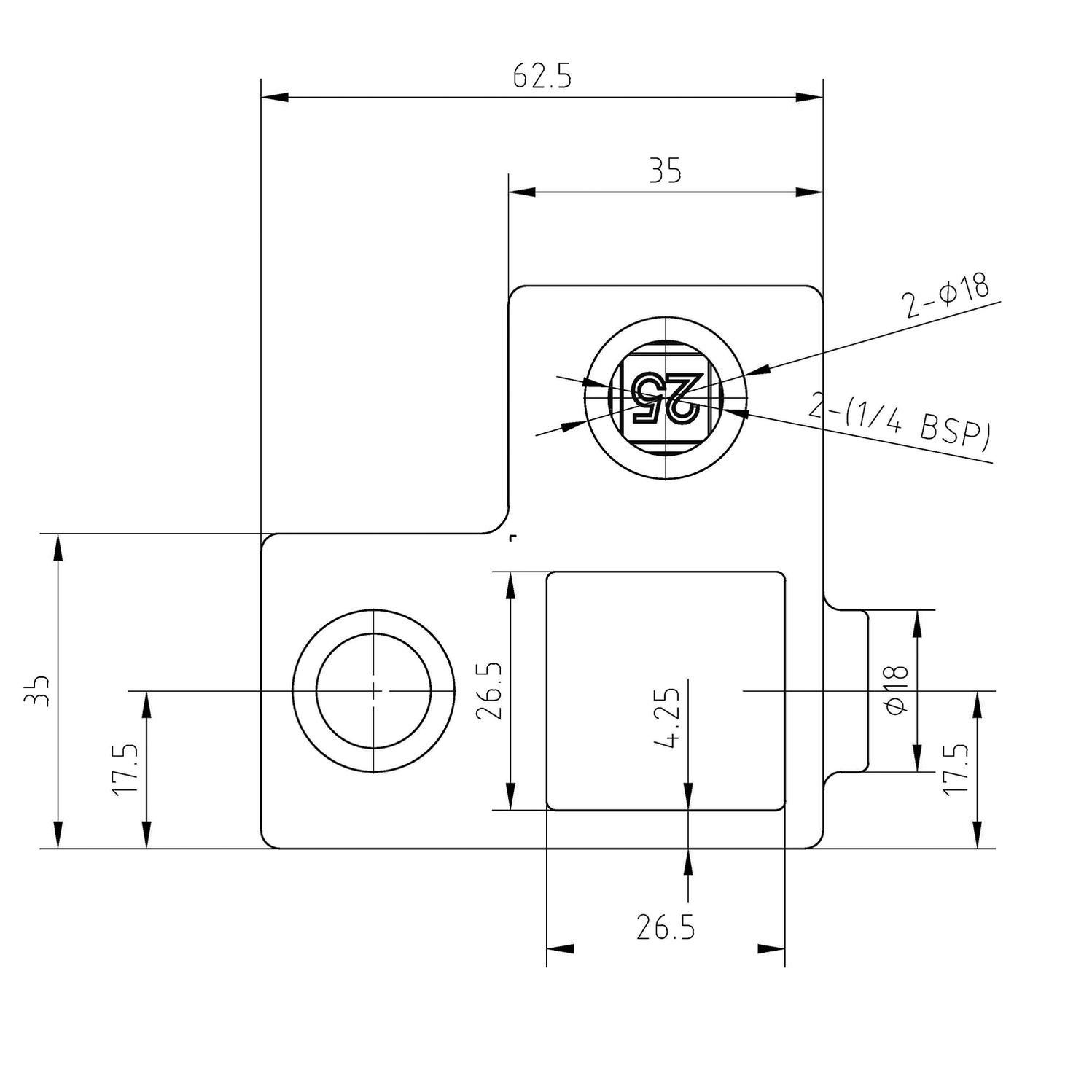 Doos Hoekstuk doorlopende staander - vierkant - 40 mm (20 stuks)